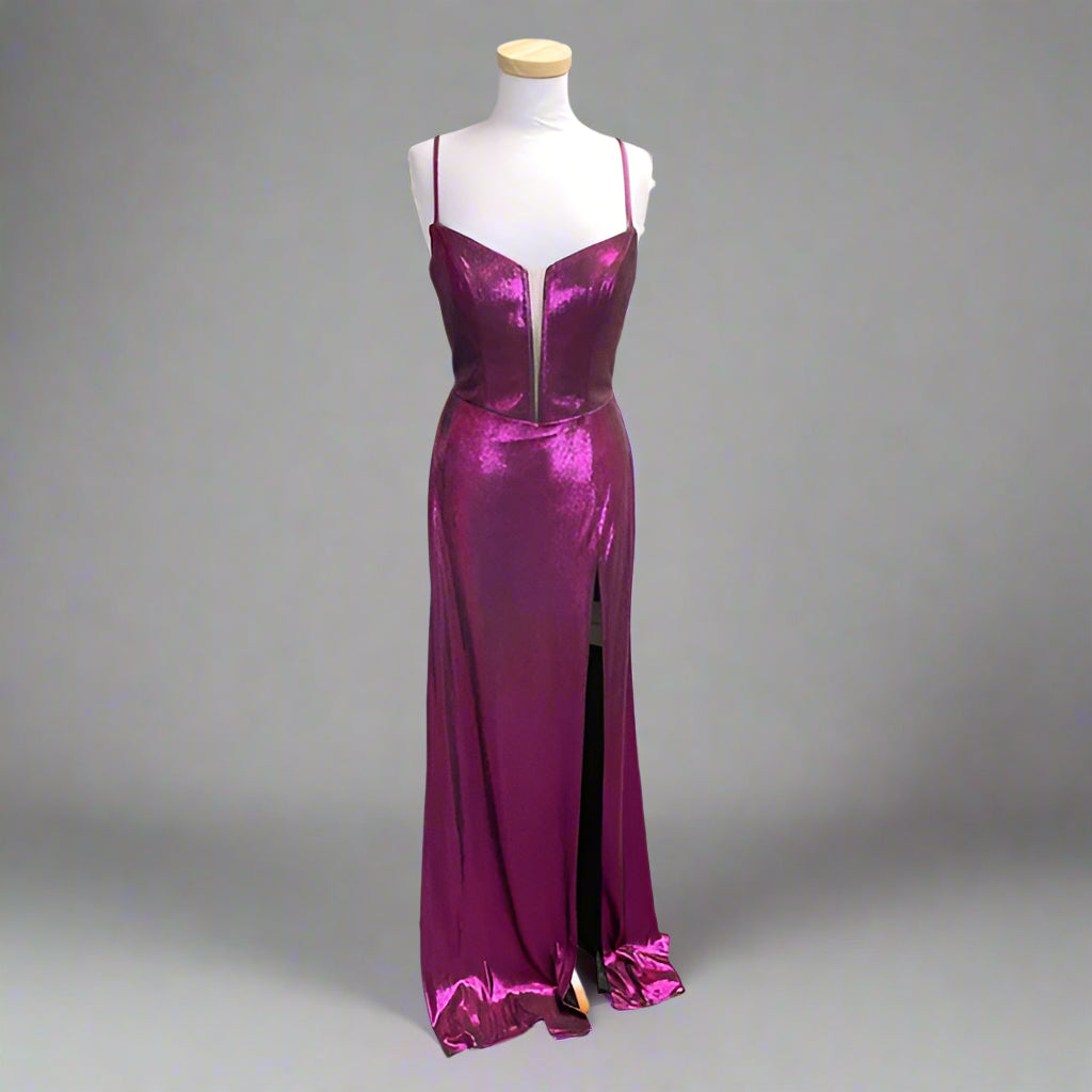 Alyce Paris magenta metallic dress, size 10, NEW WITH TAGS!