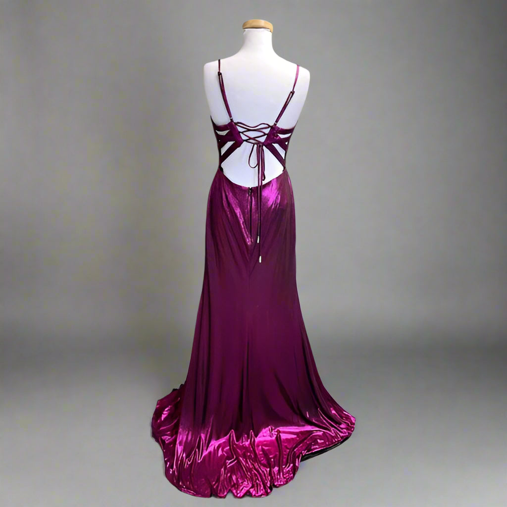 Alyce Paris magenta metallic dress, size 10, NEW WITH TAGS!