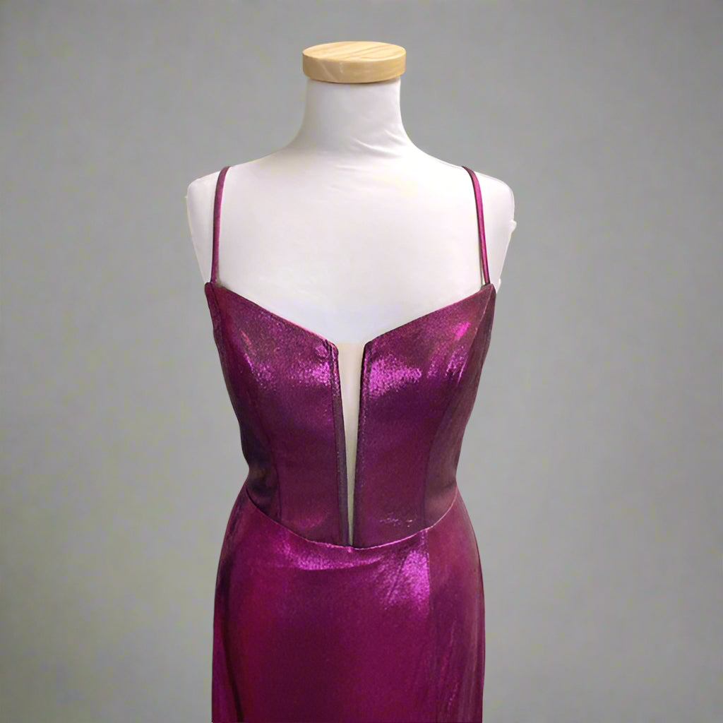 Alyce Paris magenta metallic dress, size 10, NEW WITH TAGS!