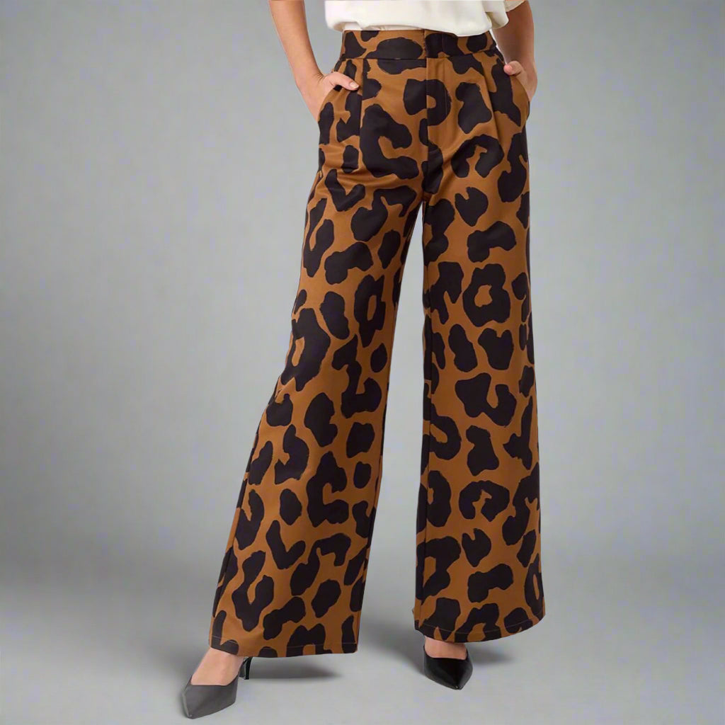 Crosby black and brown print Cora pants, size XL, NEW WITH TAGS!