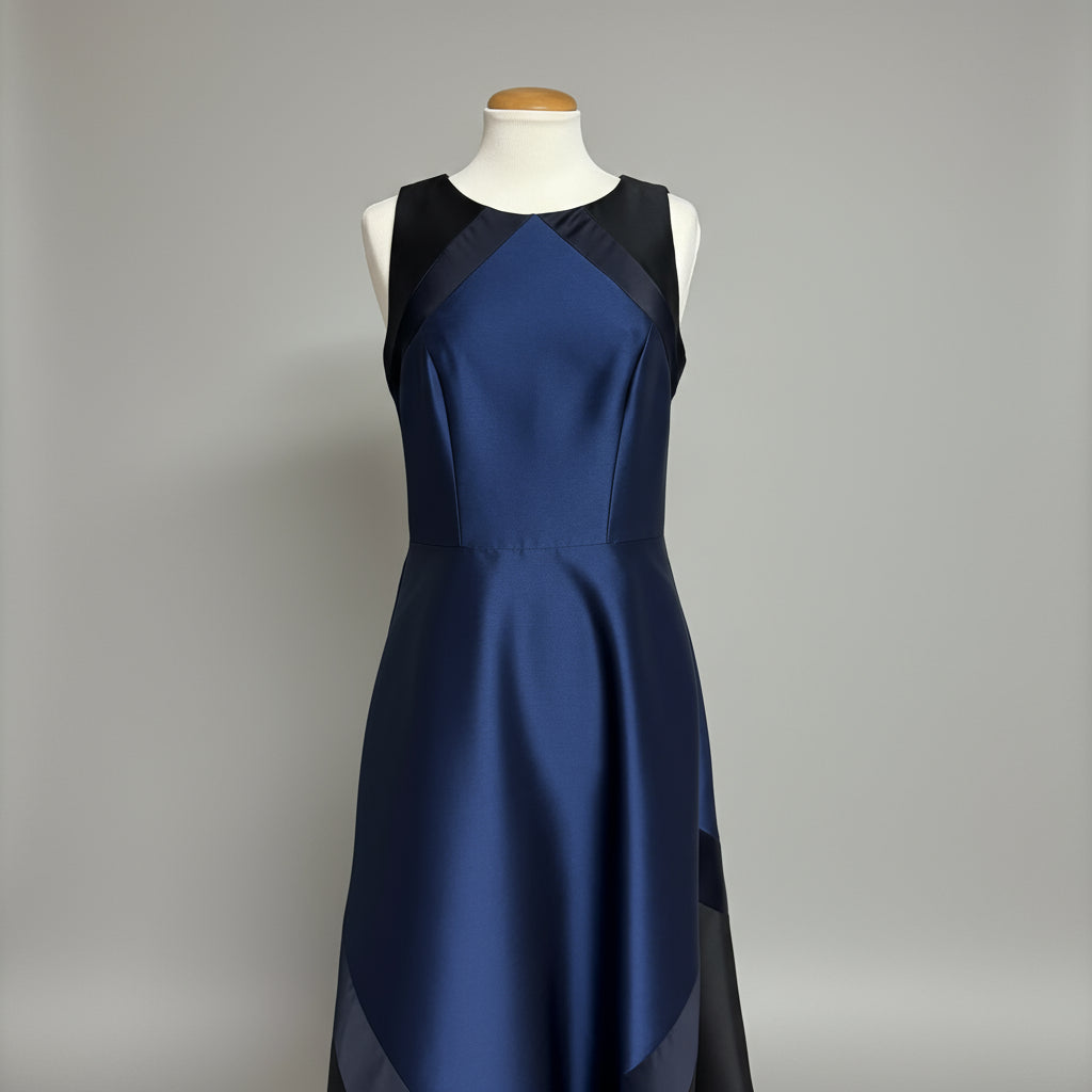 Theia navy and black Block Party dress, size 8