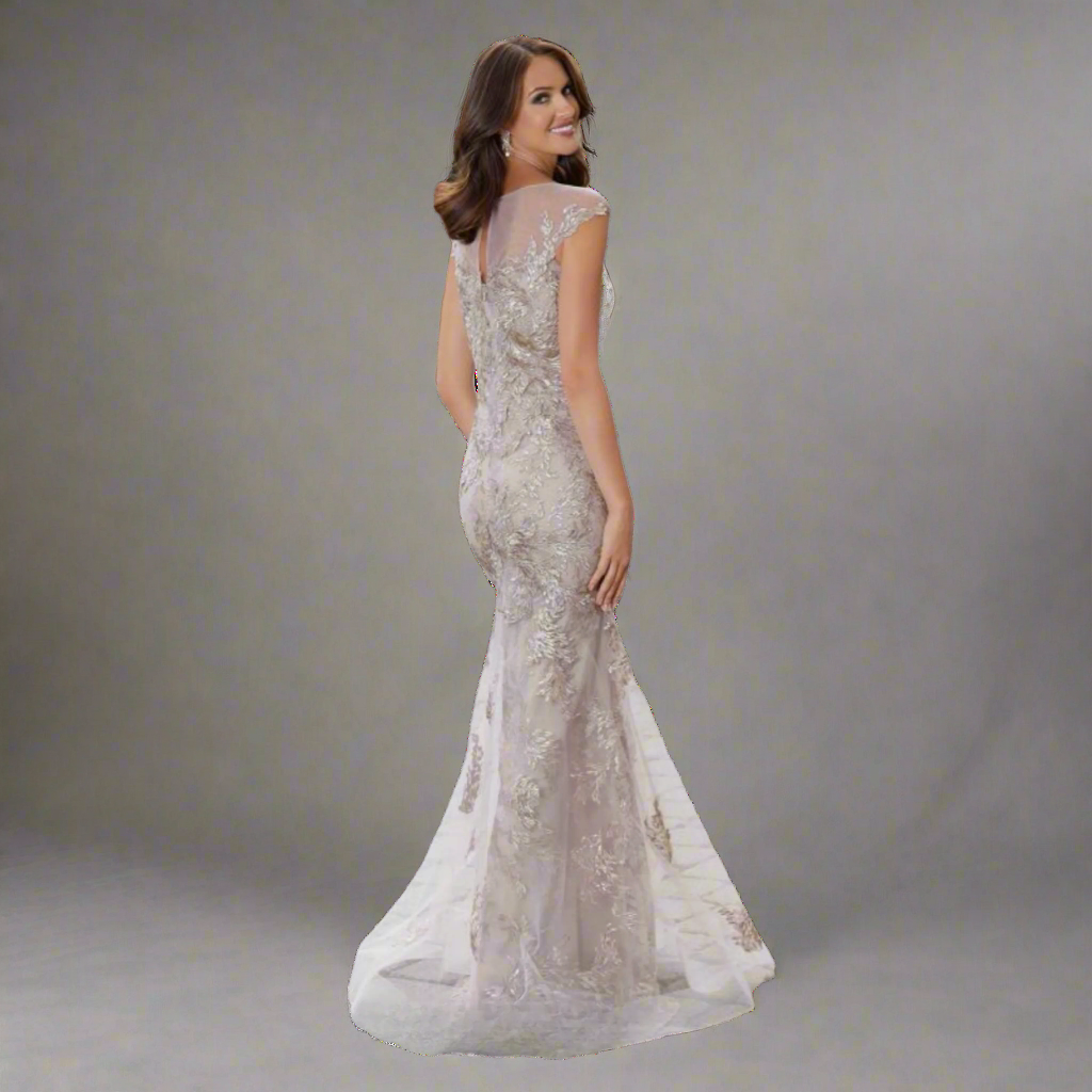 Mori Lee champagne dress, size 10, NEW WITH TAGS!