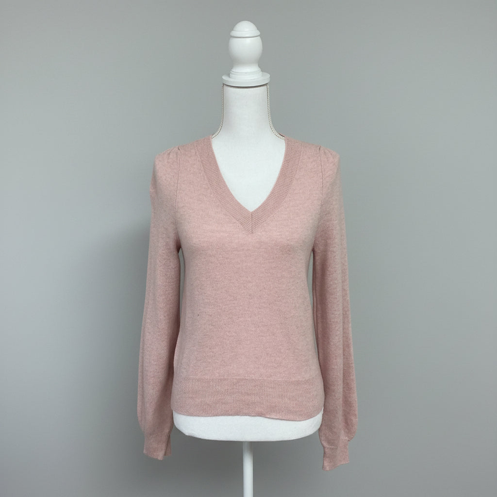 Brochu Walker blush pink cashmere sweater, size XS