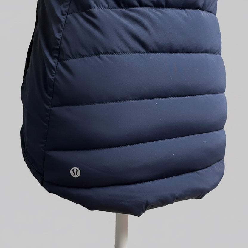 Lululemon navy Fluffed Up vest, size 4