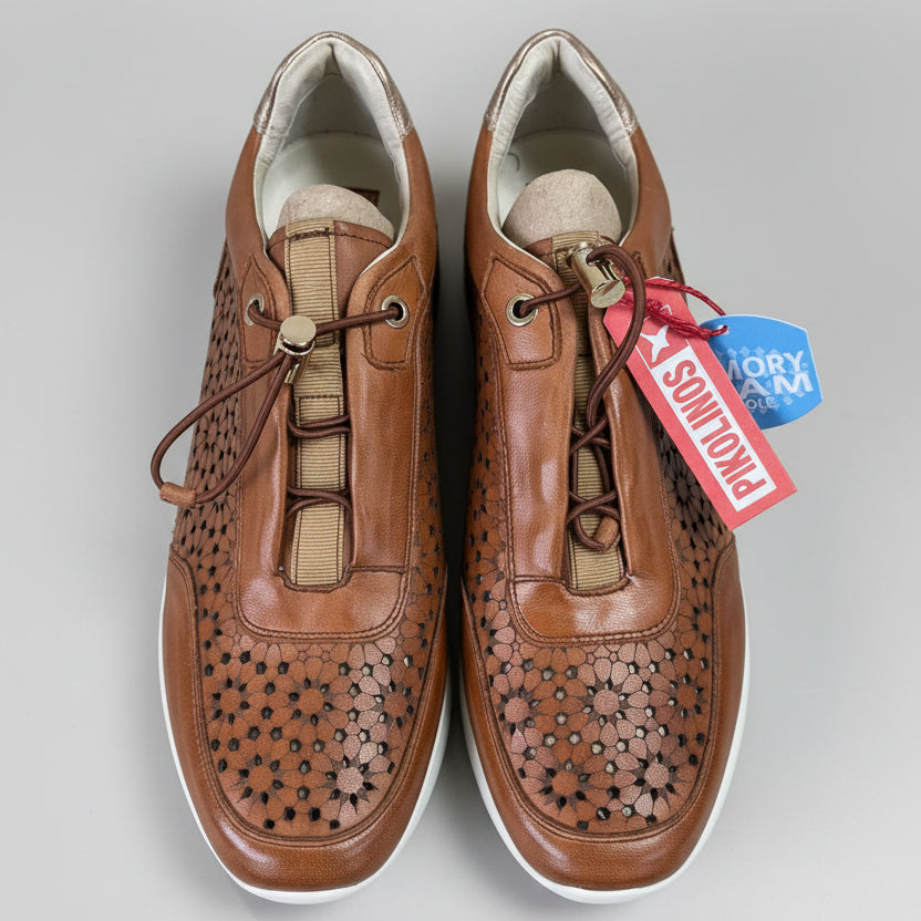 Piklolinos brown lasercut Cantabria shoes, size 9-9.5, NEW WITH TAGS!