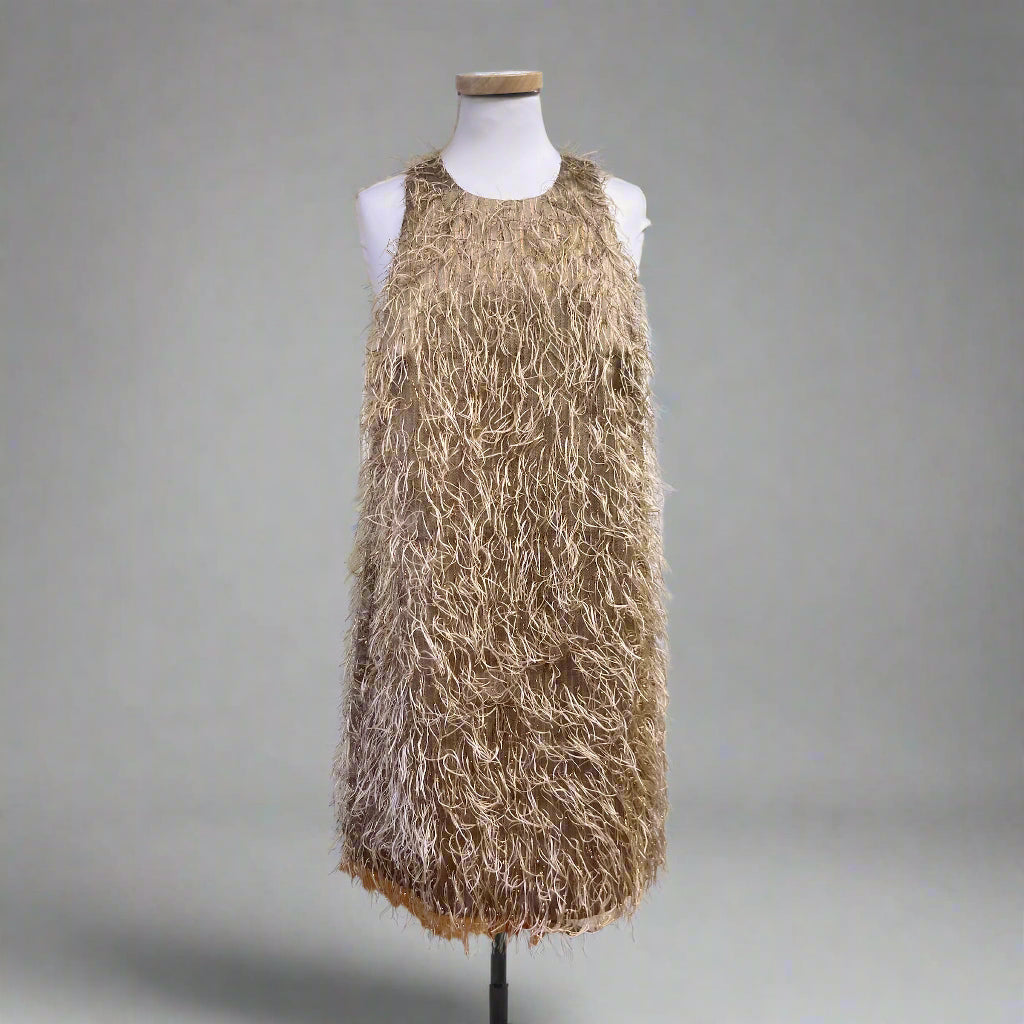 Trina Turk mocha "feather" dress, size 8