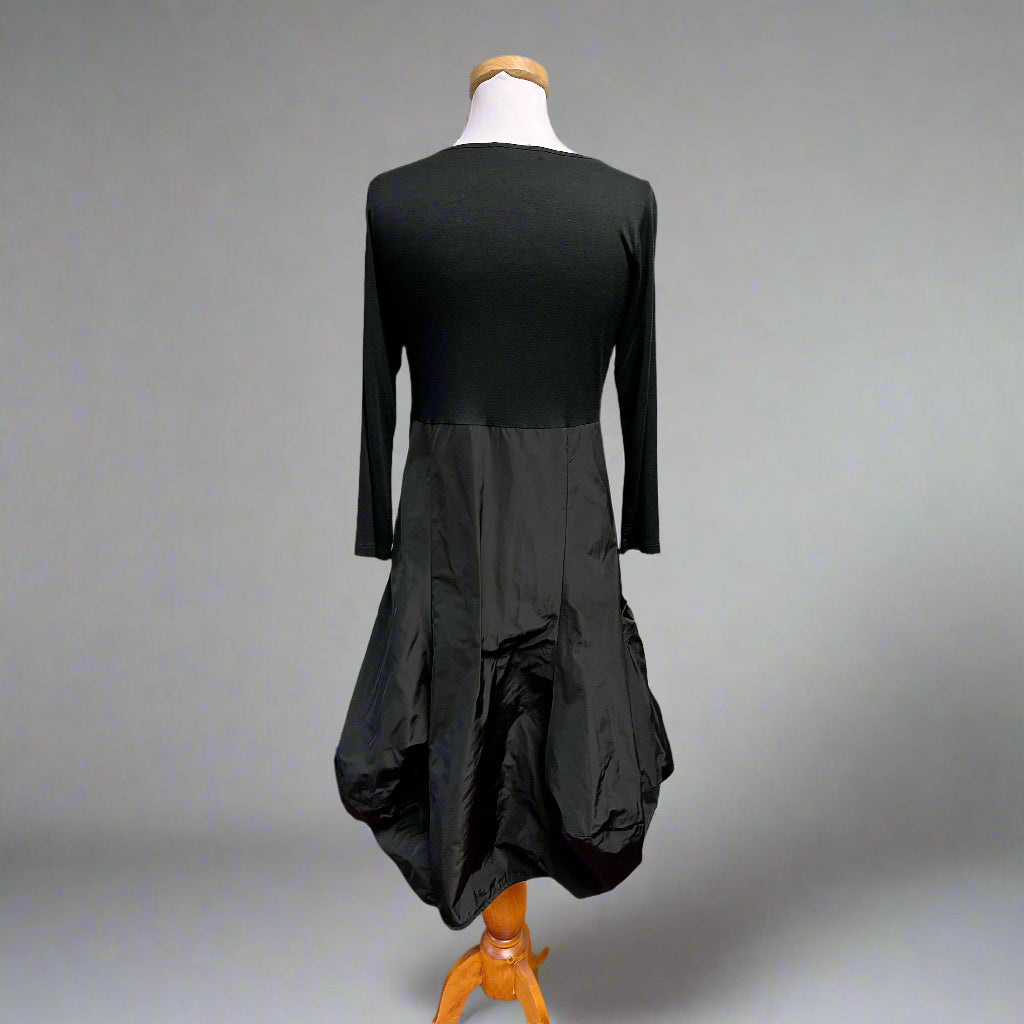 Sun Kim black balloon hem dress, size XS