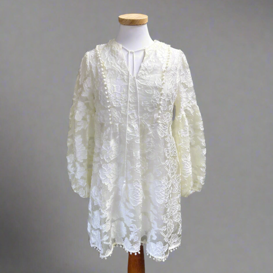 Moon River cream damask dress, size XS