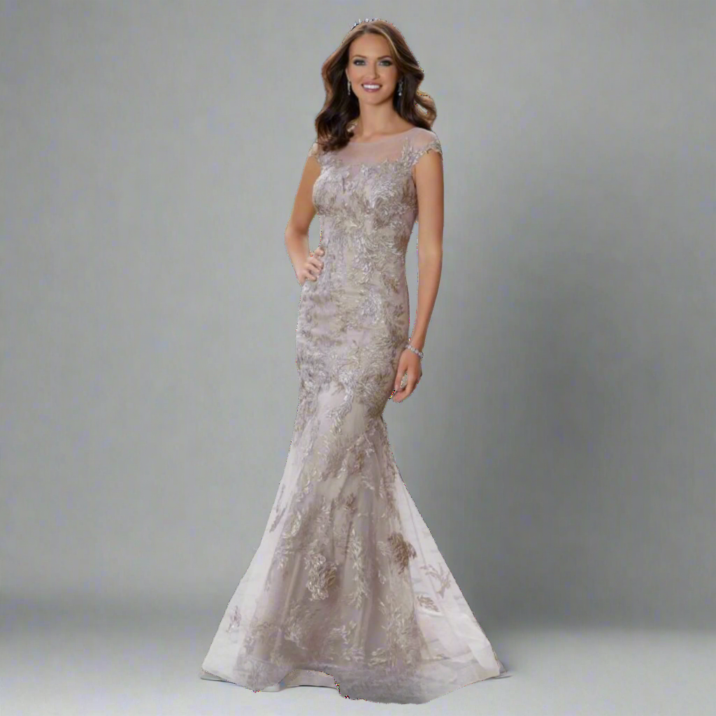 Mori Lee champagne dress, size 10, NEW WITH TAGS!