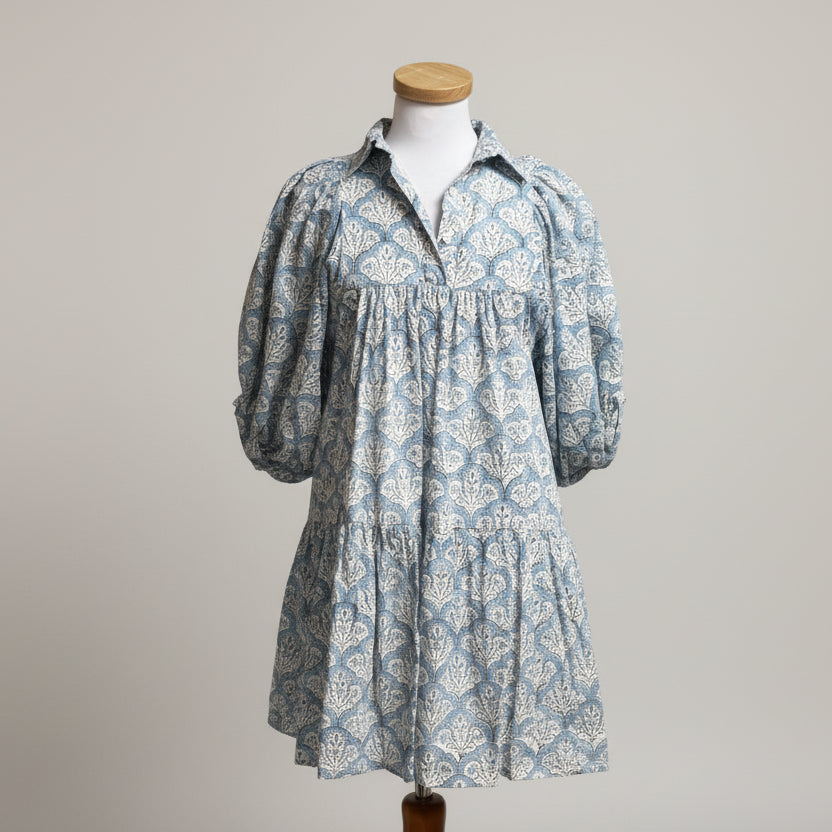Saule Parc light blue floral dress, size XS