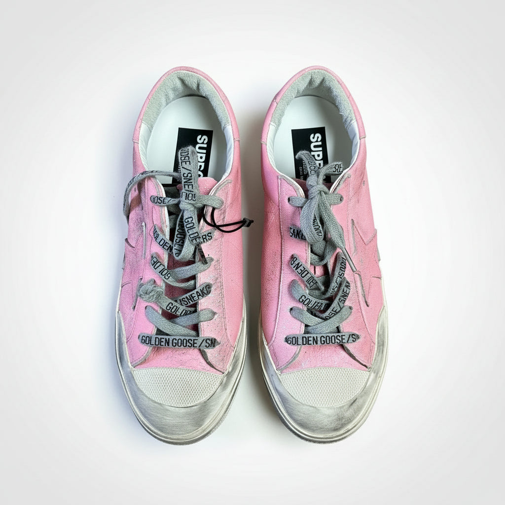 Golden Goose pink Super Star sneakers, size 37, US 7, NEW WITH TAGS!