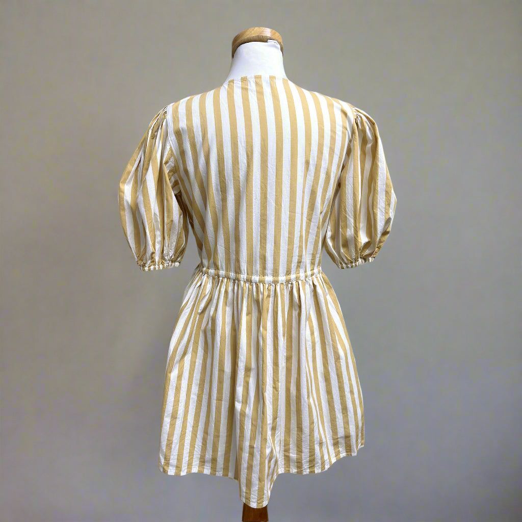 Livro tan and white stripe London dress, size S