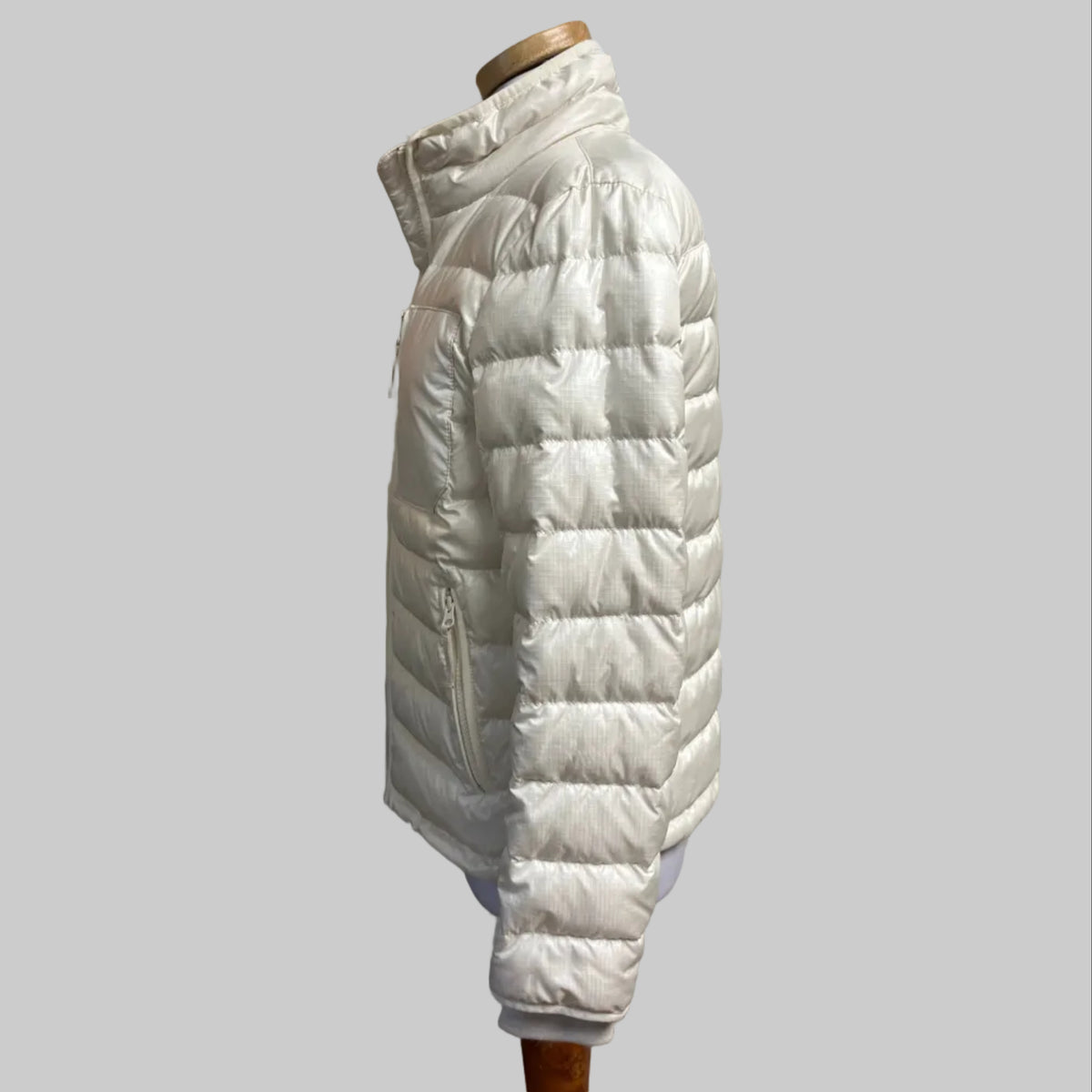 J. Crew white puffer coat, size S