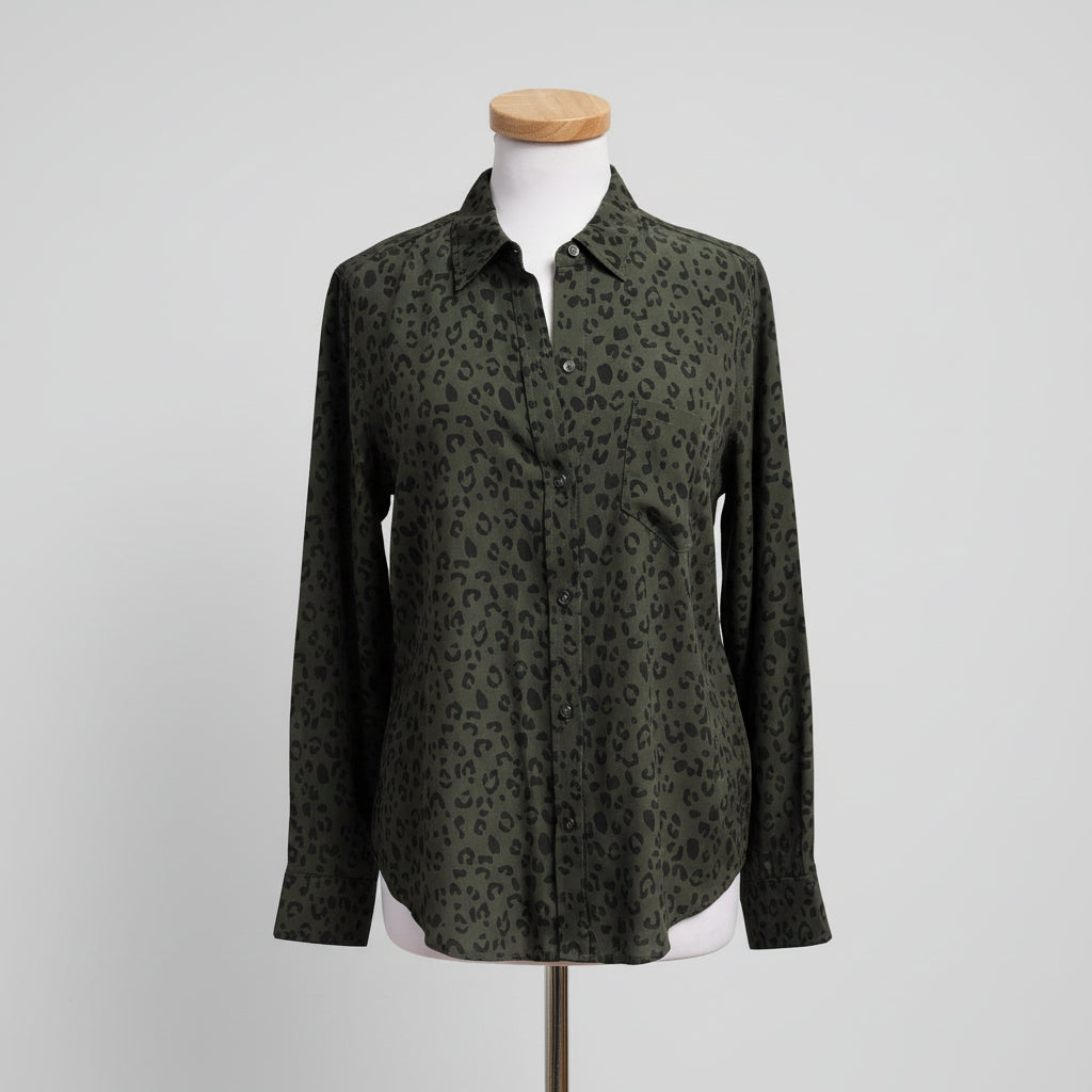 Rails evergreen leopard silk blouse, size S, NEW WITH TAGS!