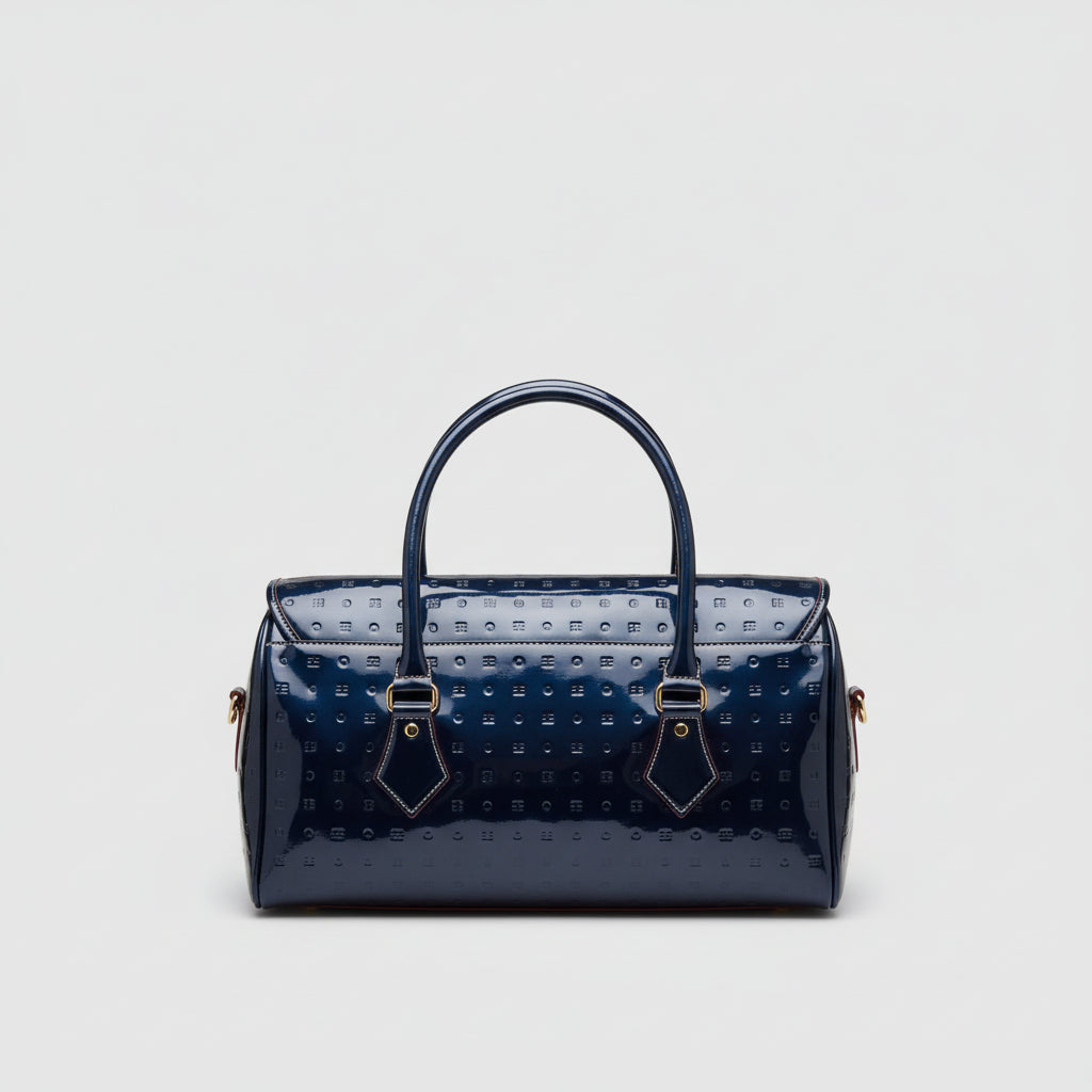 Arcadia metallic blue patent leather satchel, LIKE NEW!