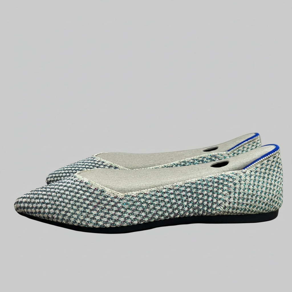 Rothys cream multi metallic flats, size 7.5, BRAND NEW IN BOX!