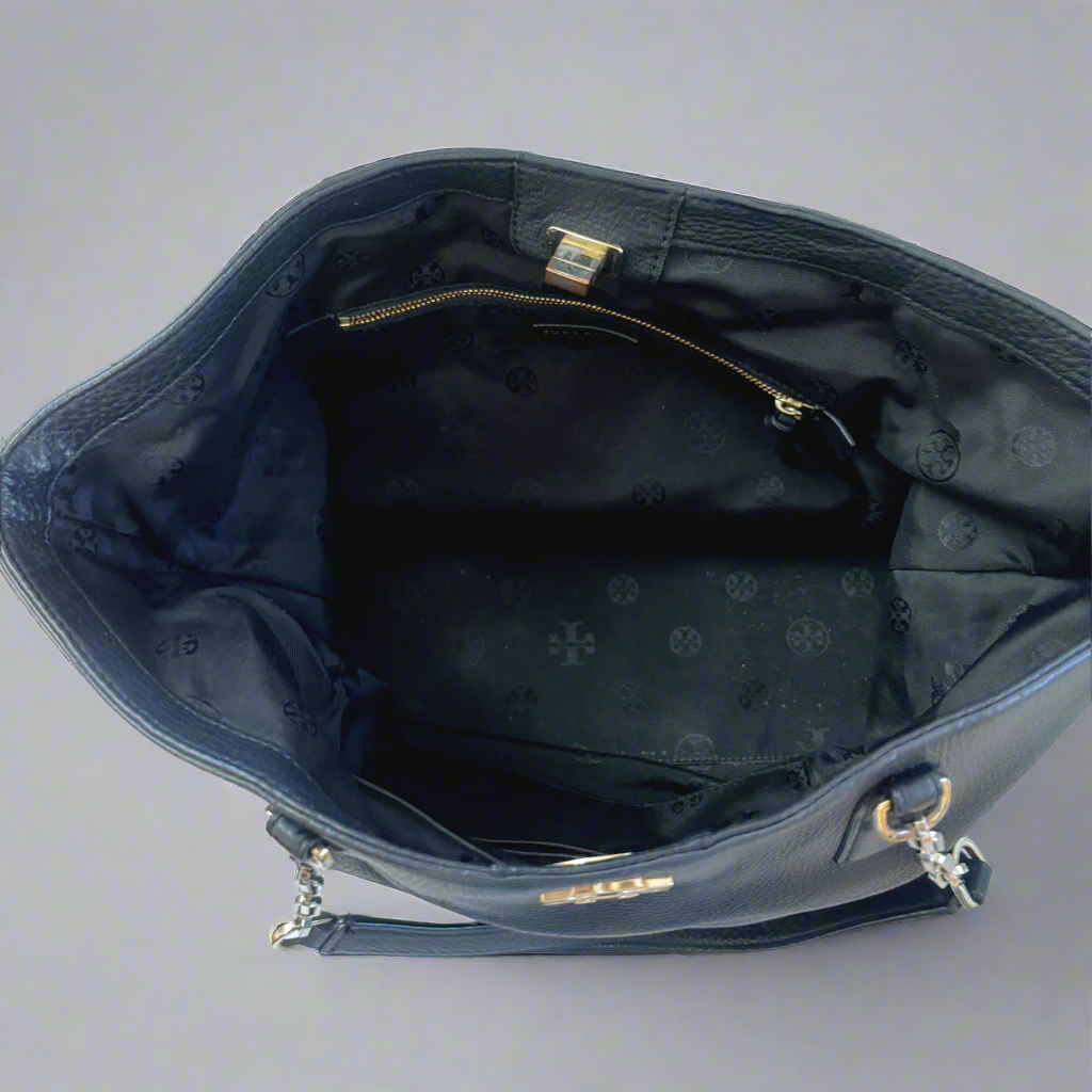 Tory Burch black leather tote