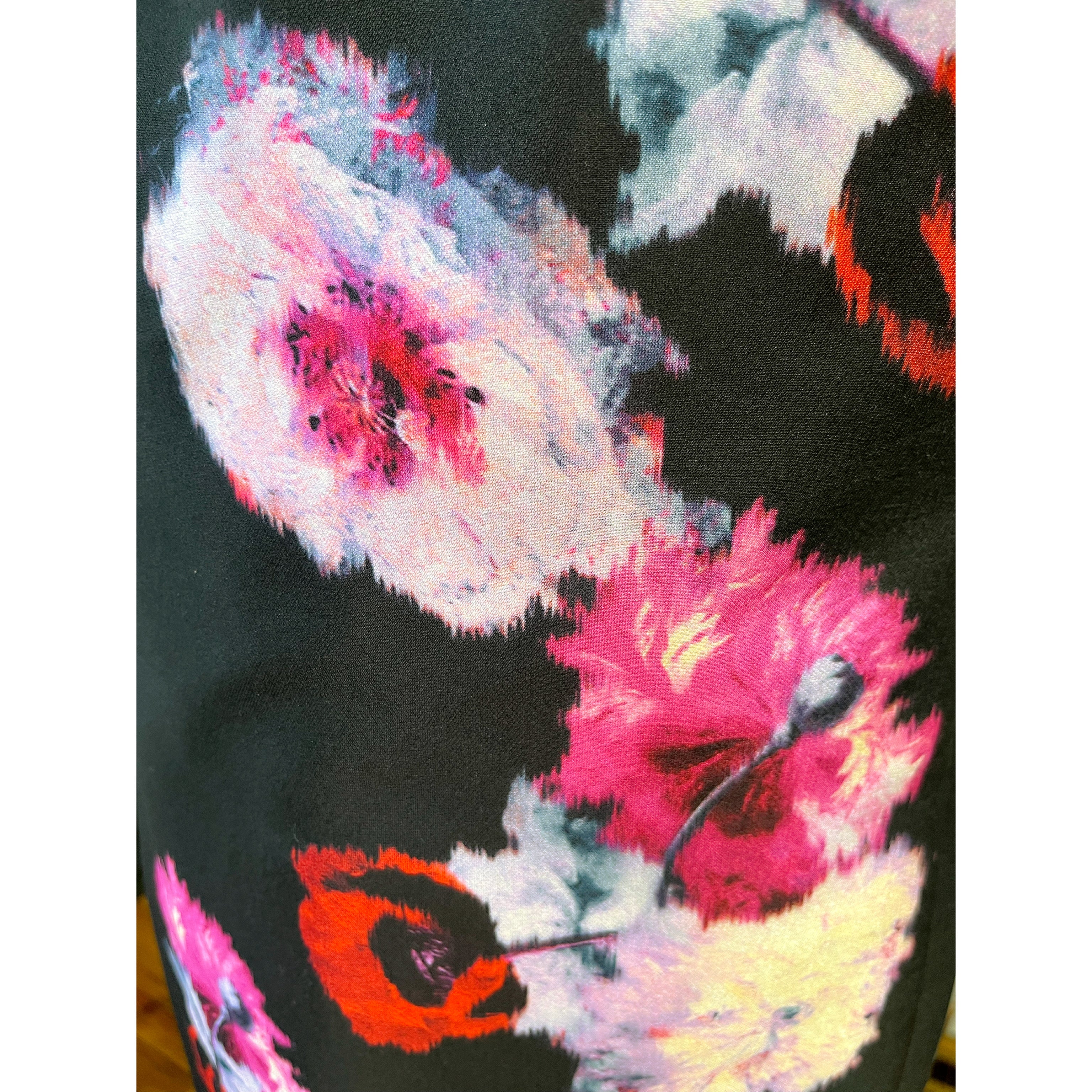 Per Se black and pink floral dress, size 4