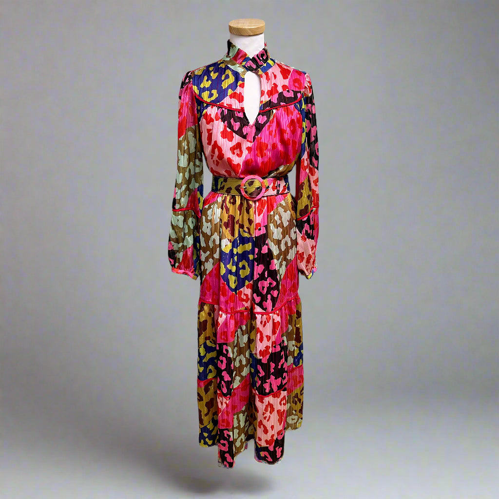 Crosby hot pink print Delphine dress, size M, NEW WITH TAGS!