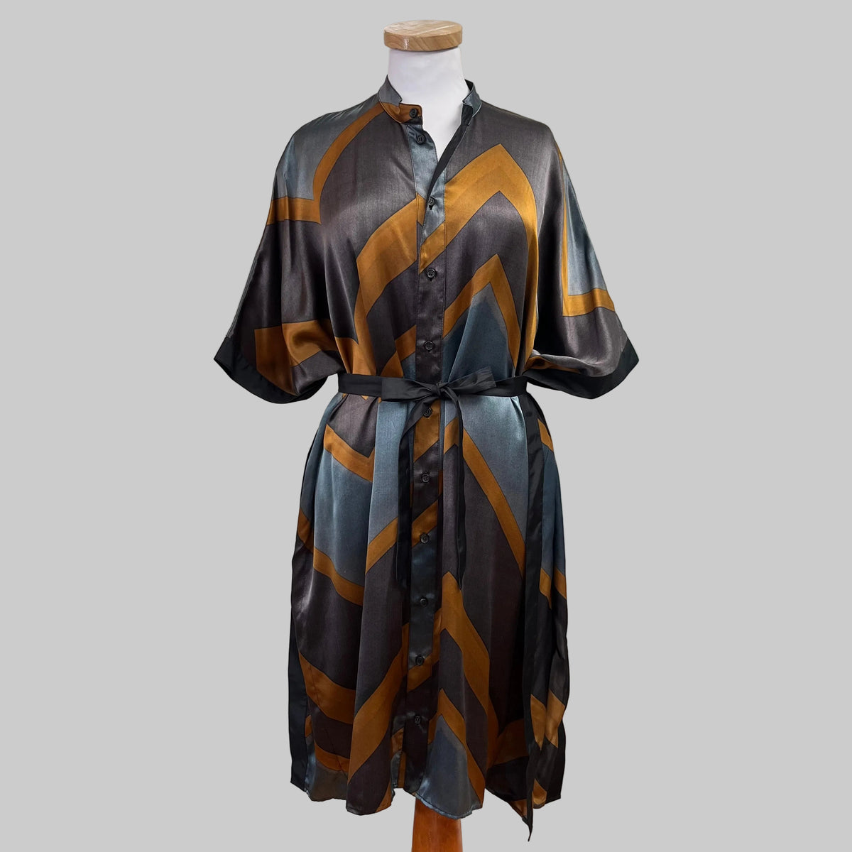 Billy Reid brown painted silk dress, size S/M