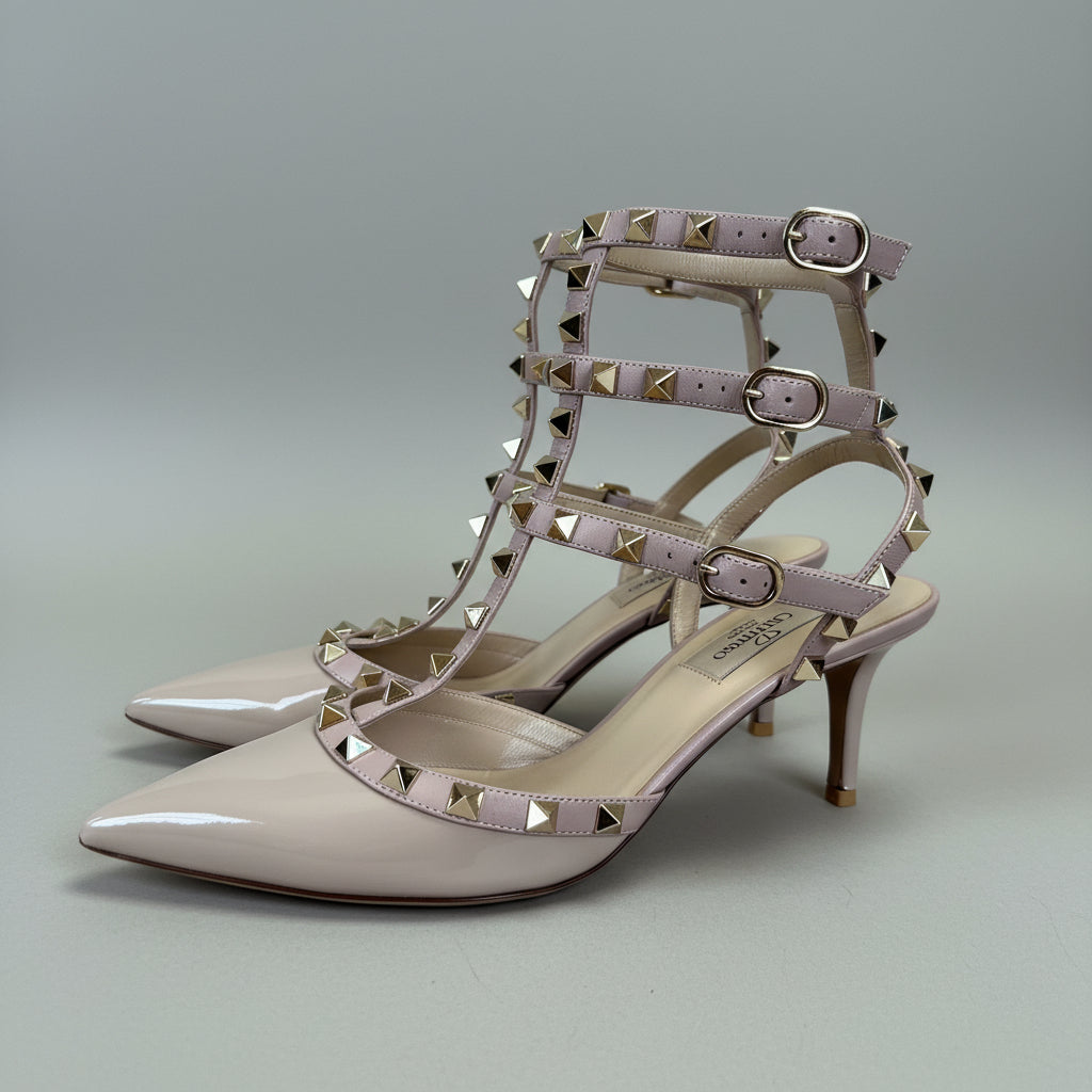 Valentino tan Rockstud shoes, size 9