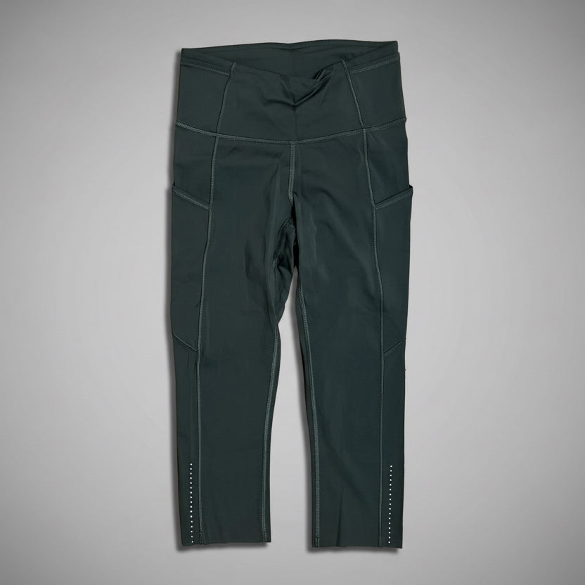 lululemon olive crop leggings, size 4