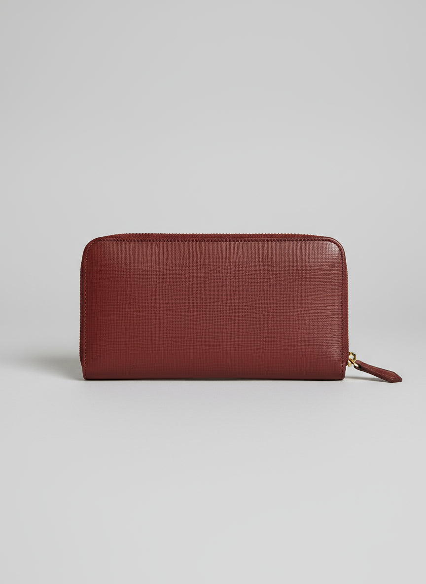 Fendi terra cotta leather Elite Zip Around wallet, NEW!