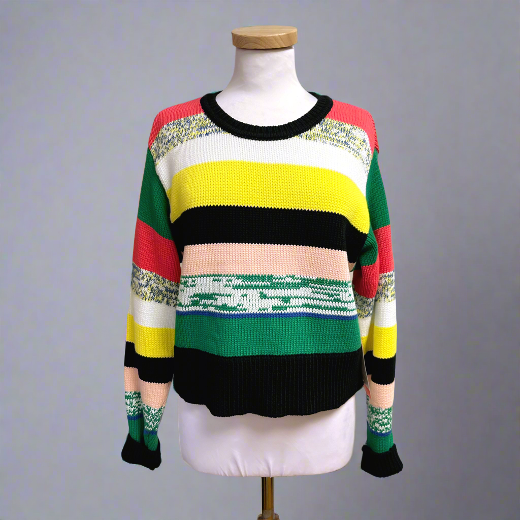 Cabi multi color Pop Crop Pullover sweater, size M, NEW WITH TAGS!