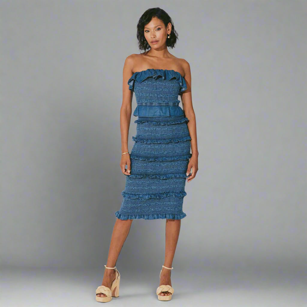 Corabella denim Ezra dress, size M