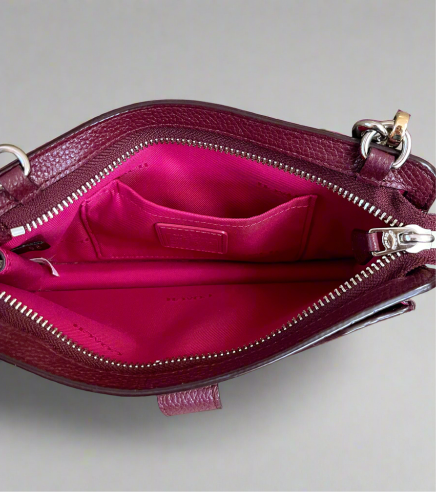 Coach burgundy leather Noa Pop Up Messenger bag