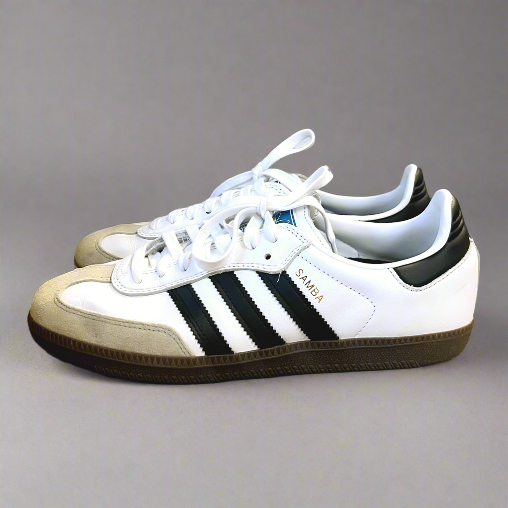 Adidas white and black Samba sneakers, size 8, BRAND NEW!