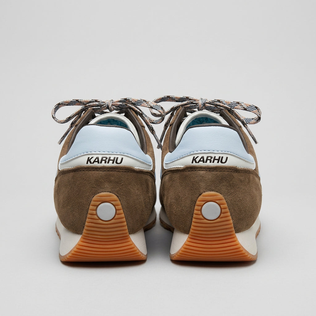 Karhu brown and light blue Mestari 76 sneakers, size 7, LIKE NEW!