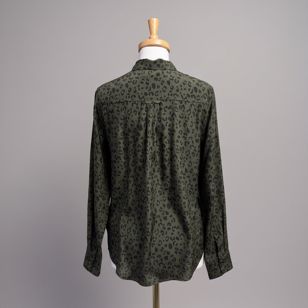 Rails evergreen leopard silk blouse, size S, NEW WITH TAGS!