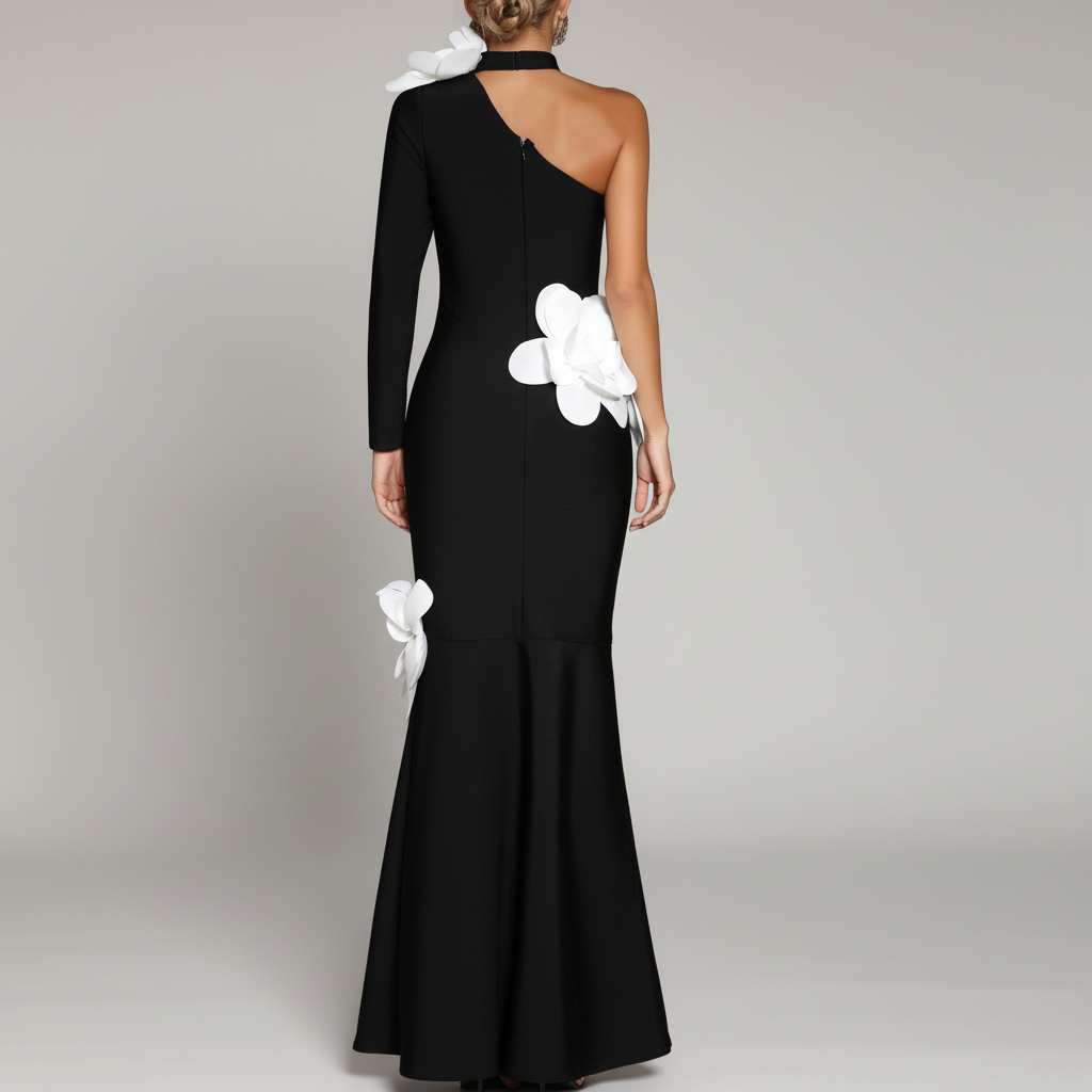 Productseeker black with white flowers dress, size S, BRAND NEW WITH TAGS!