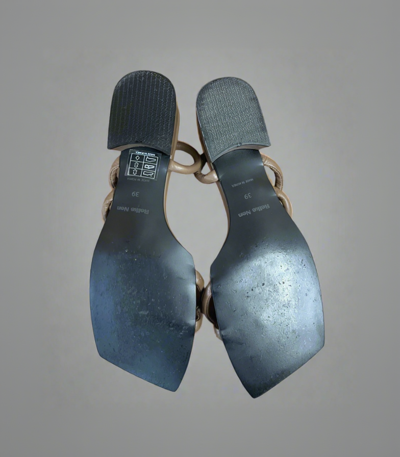 Reike Nen mocha leather Noodle sandals, size 39