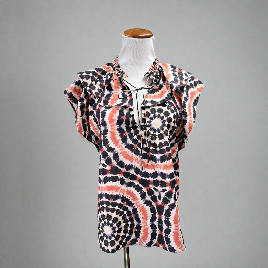 Marie Oliver navy tie dye blouse, size S