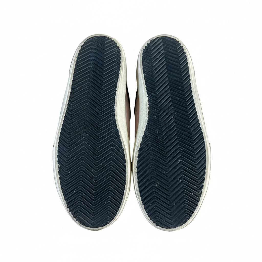 Golden Goose pink leather and olive suede Super Star sneakers, size 37, US 7