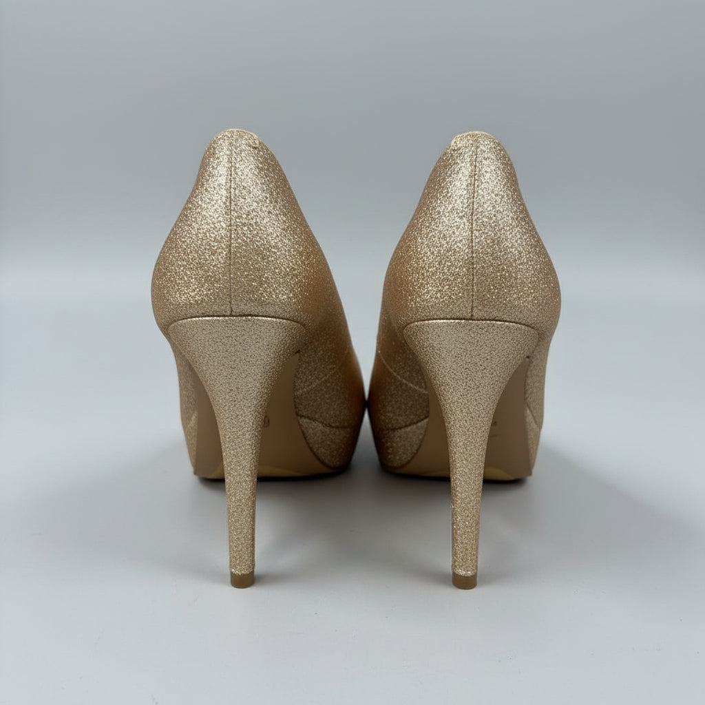 Nine West gold sparkle Camya shoes, size 6.5, NEW IN BOX!