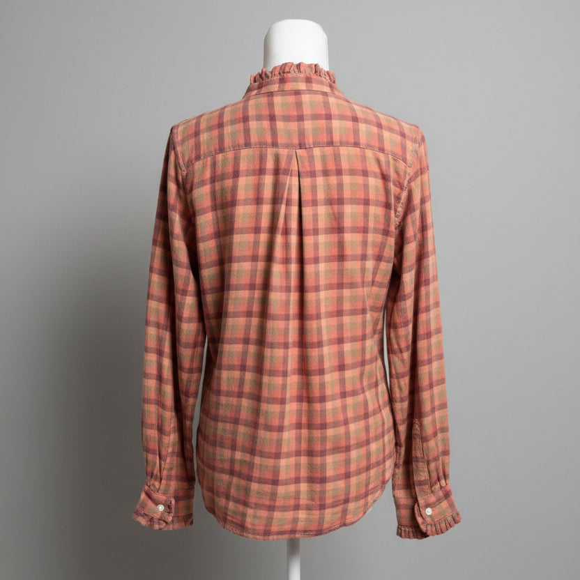 Trovata blush plaid flannel blouse, size XS