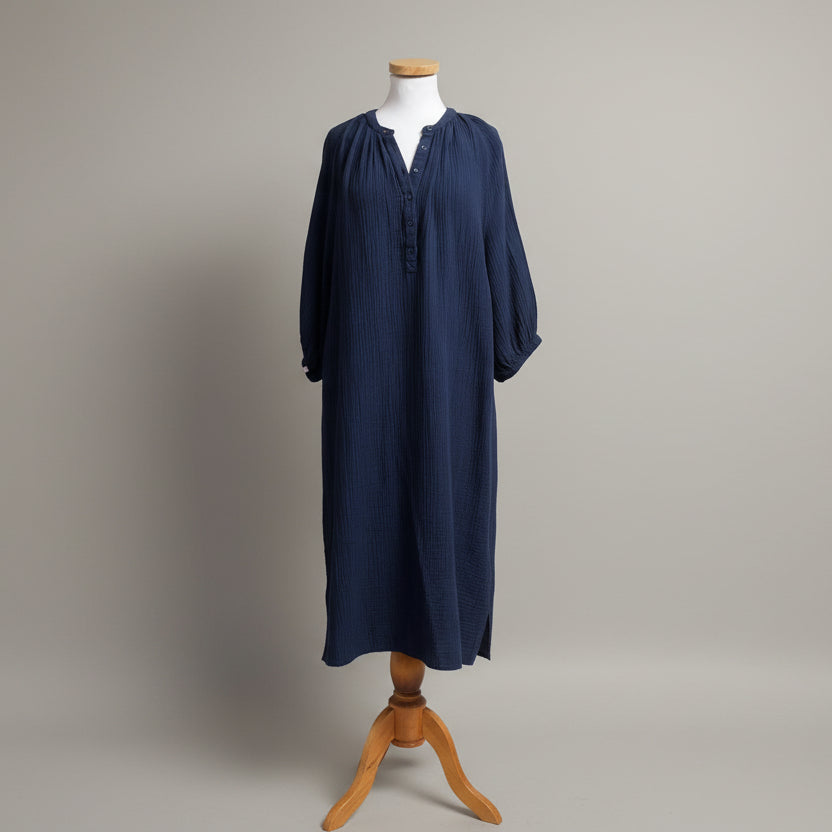Sundry navy cotton gauze dress, size L