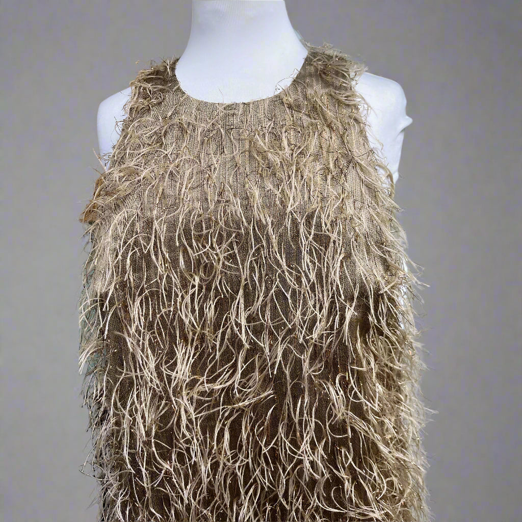 Trina Turk mocha "feather" dress, size 8