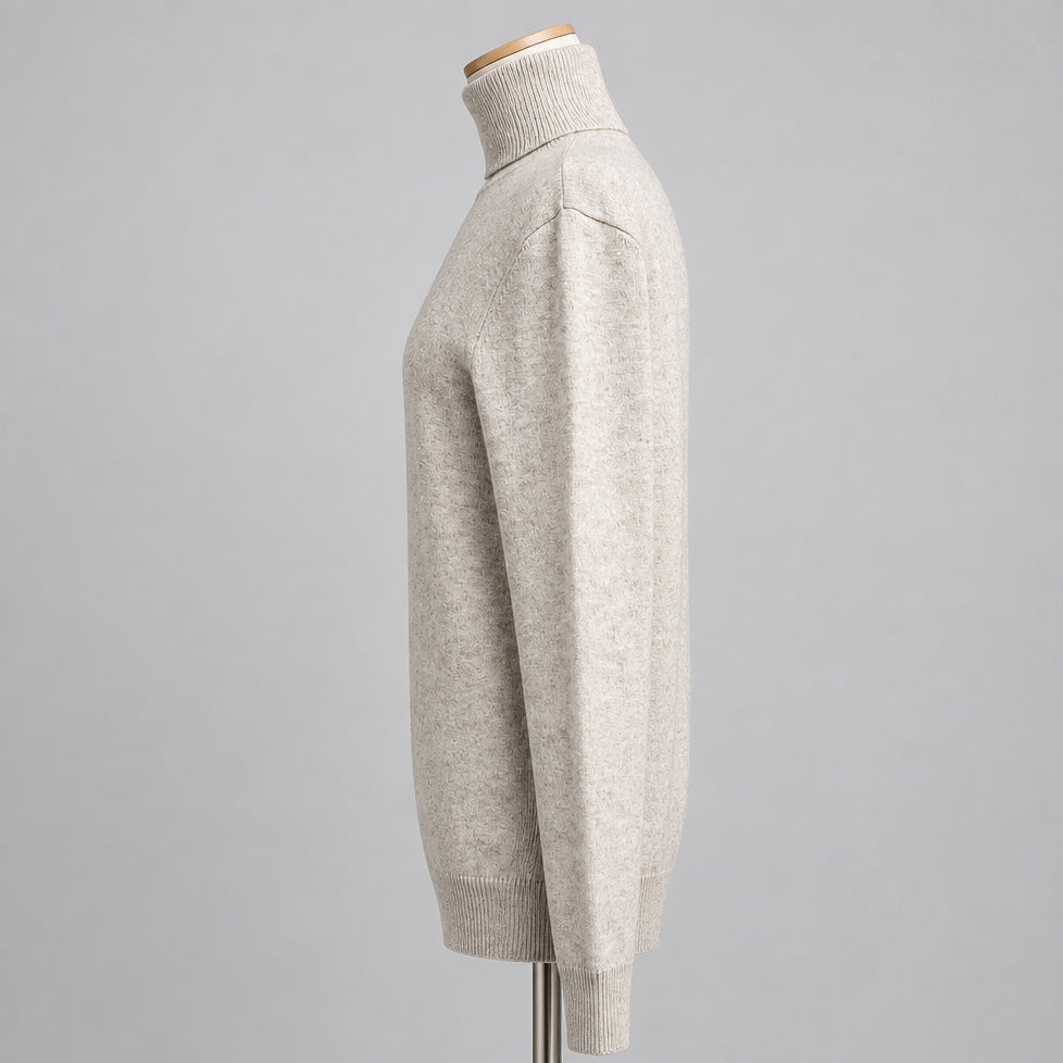 J. McLaughlin oatmeal cashmere turtleneck sweater, size M