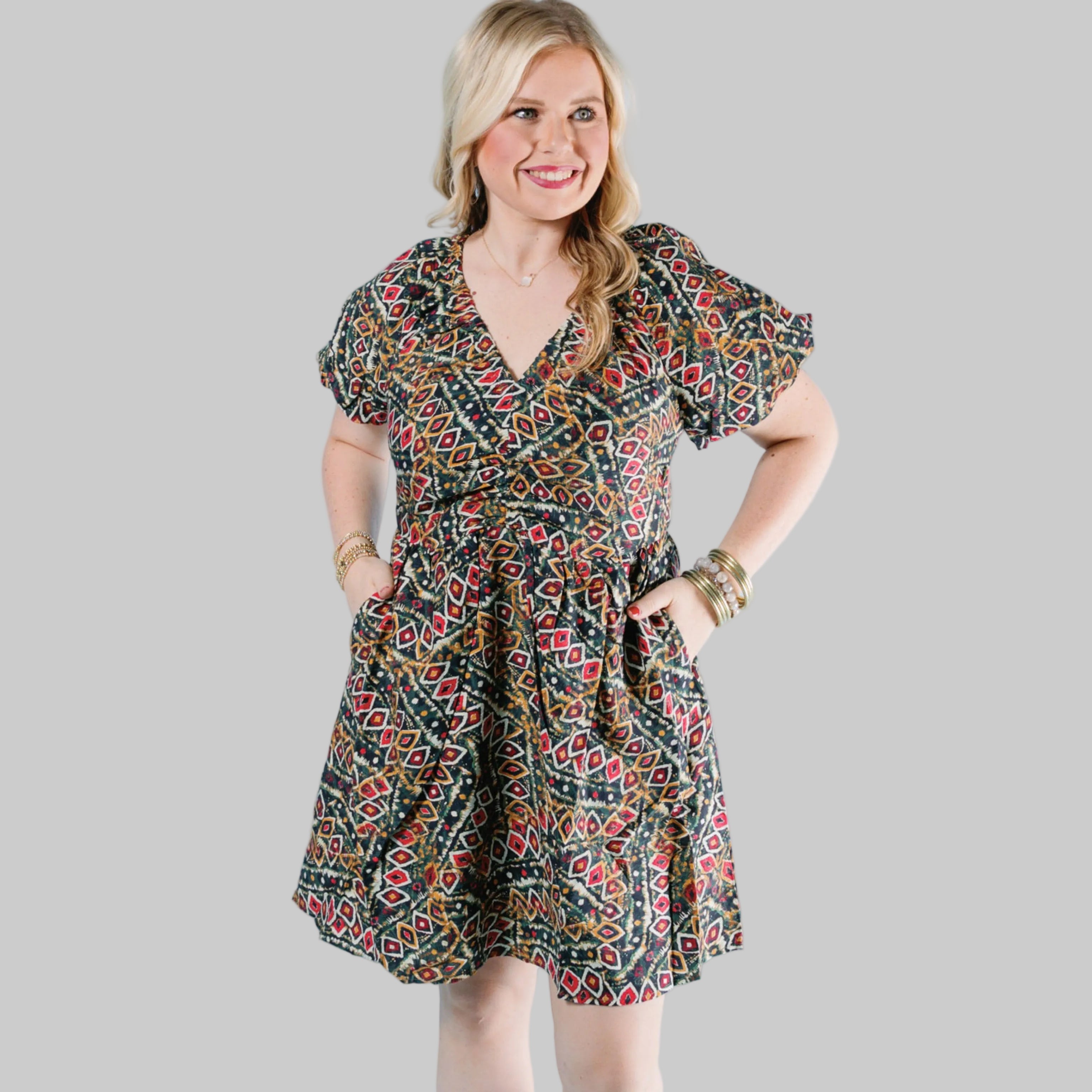 Jade evergreen Melody Tam Diamond Art dress, size M