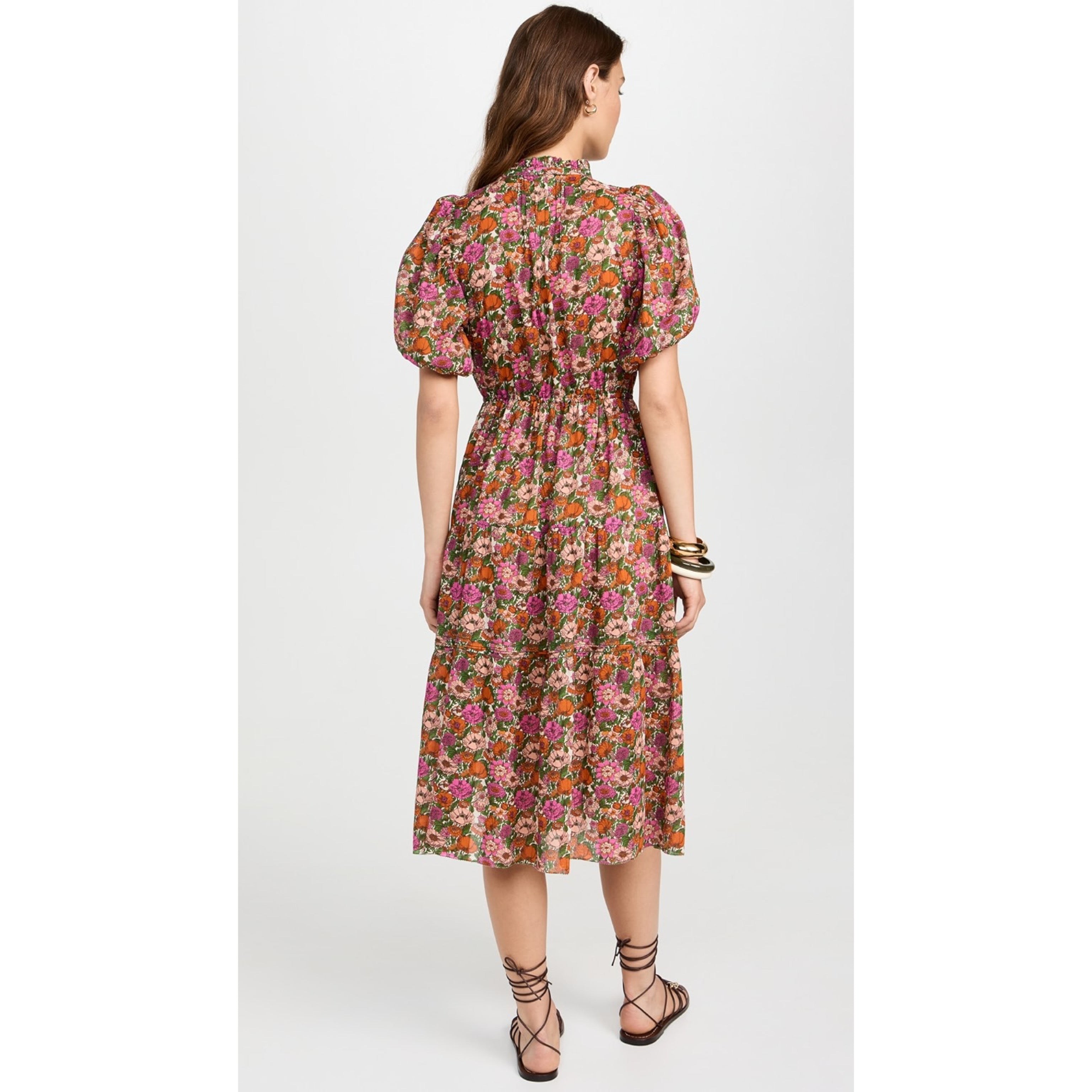 Trovata magenta and orange floral Hildie dress, size XS
