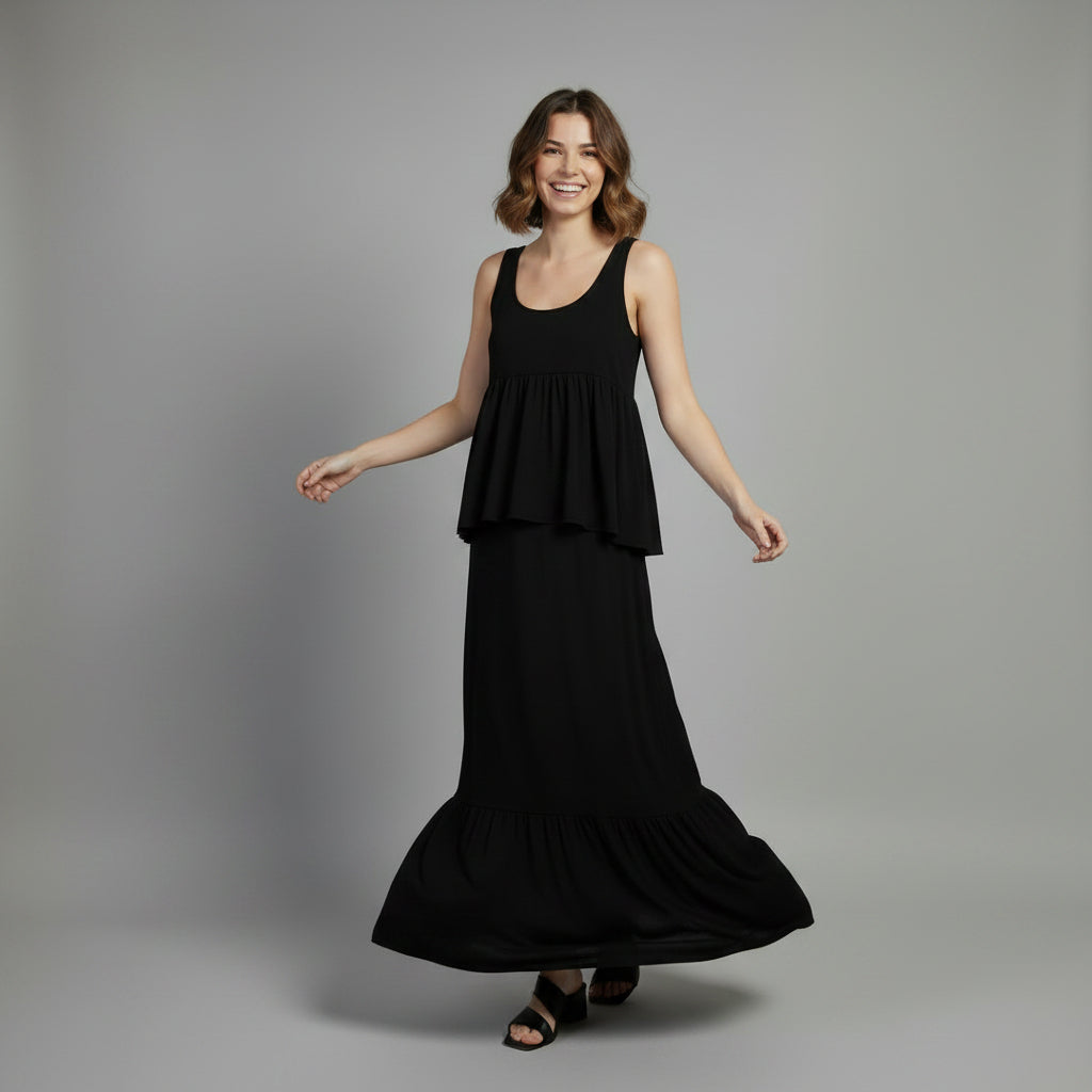 Rachel Pally black Maude maxi dress, size XS