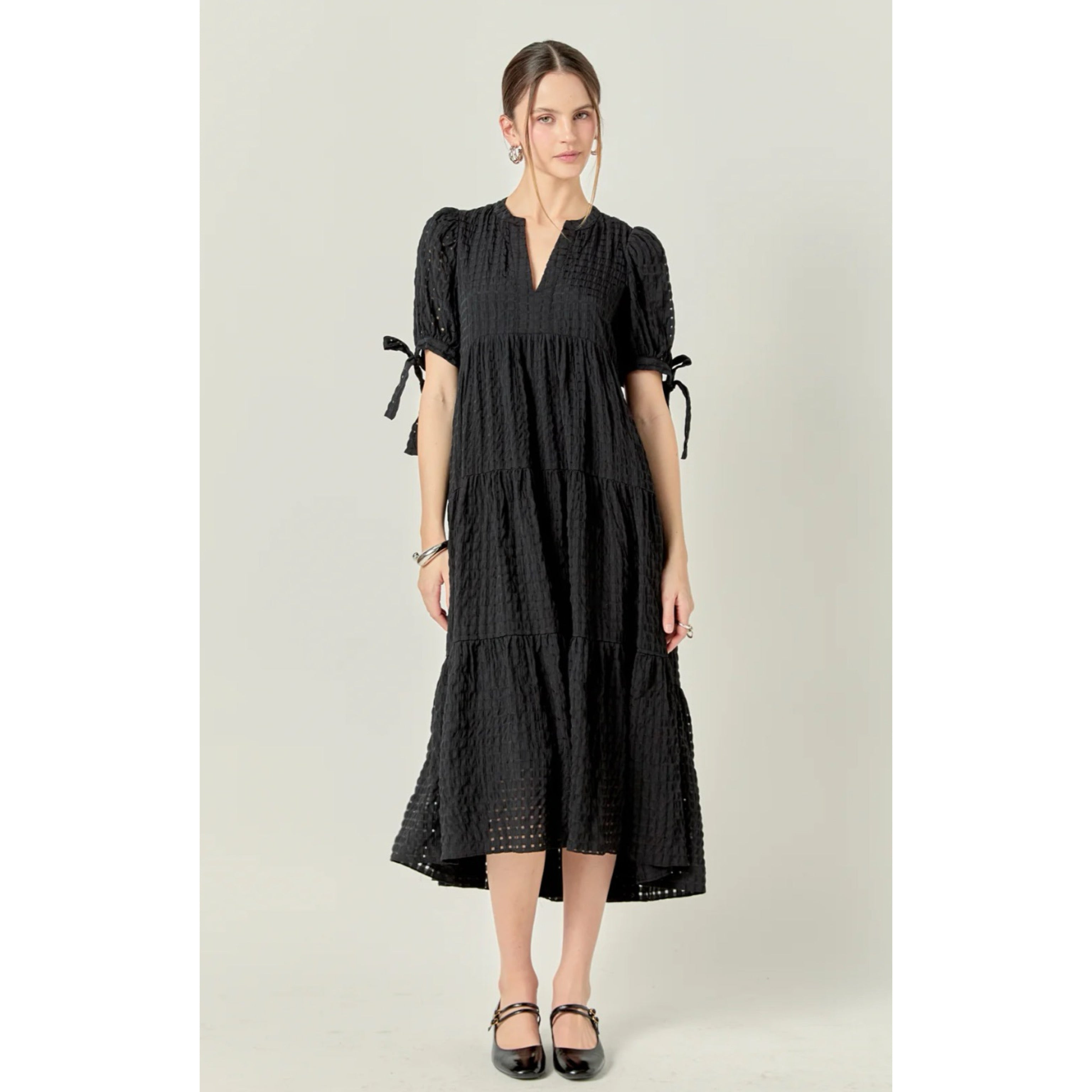 English Factory black gingham dress, size S