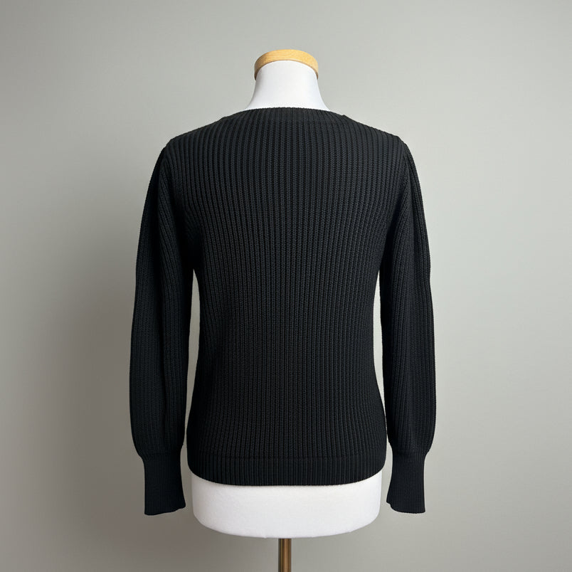 Apiece Apart black puff sleeve Eco Arne sweater, size XS, NEW WITH TAGS!