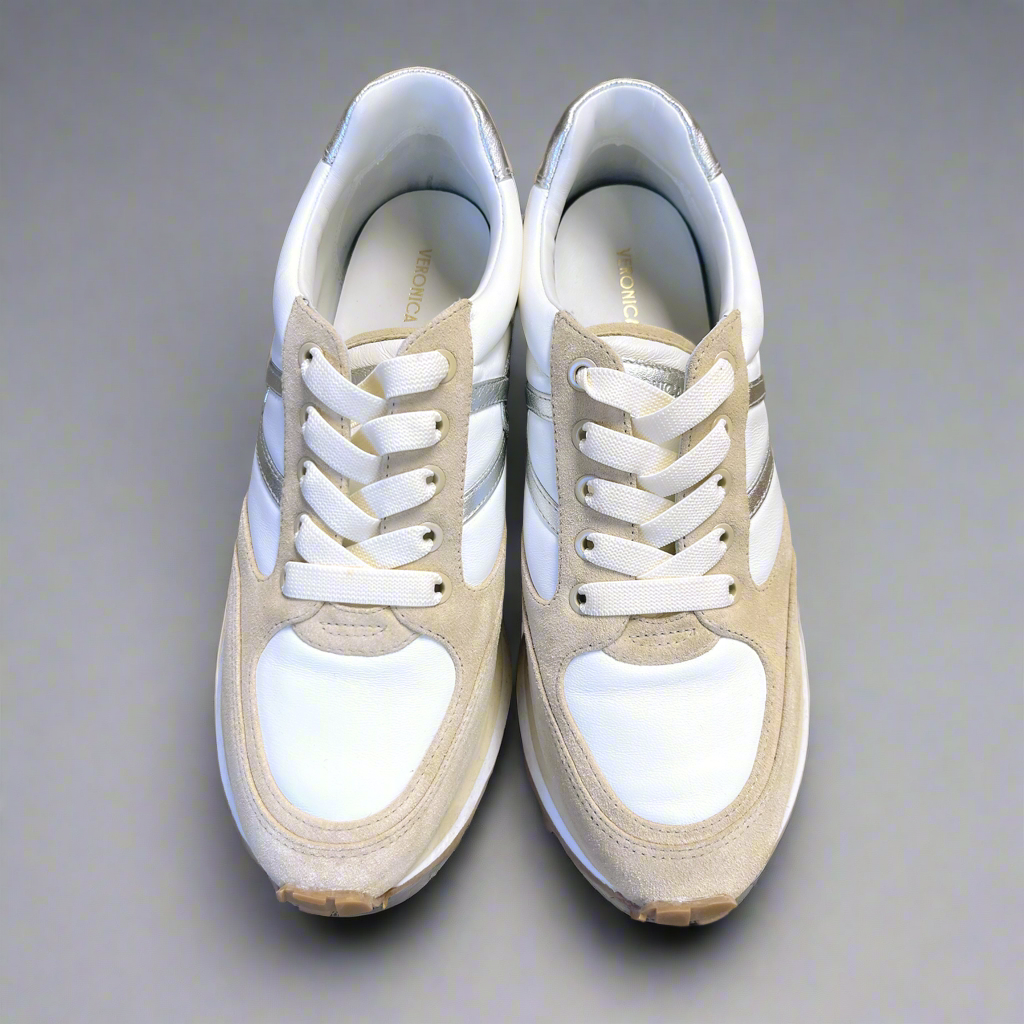 Veronica Beard Valentina Mixed Leather Retro Sneakers, size 9, BRAND NEW!