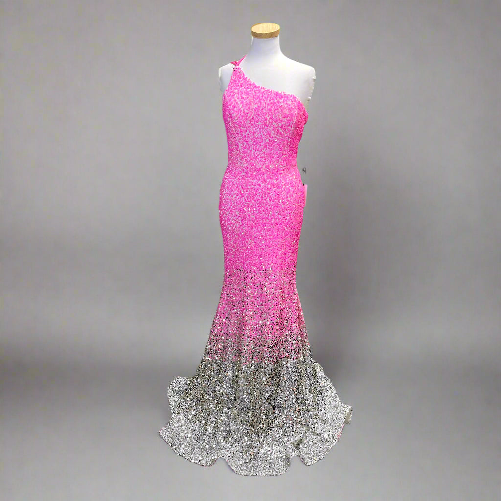 Alyce Paris neon pink sequin dress, size 6, NEW WITH TAGS!