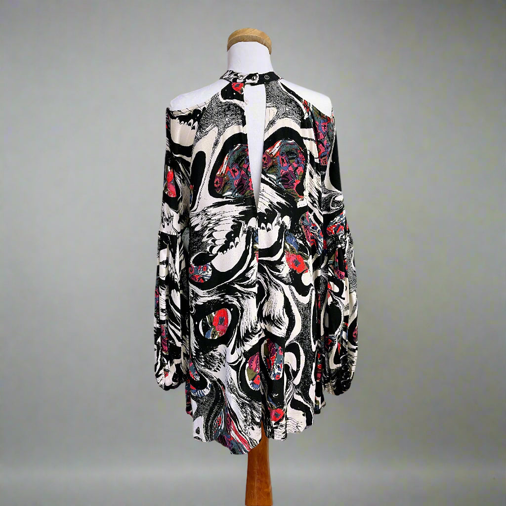 Free People black print dress, size S